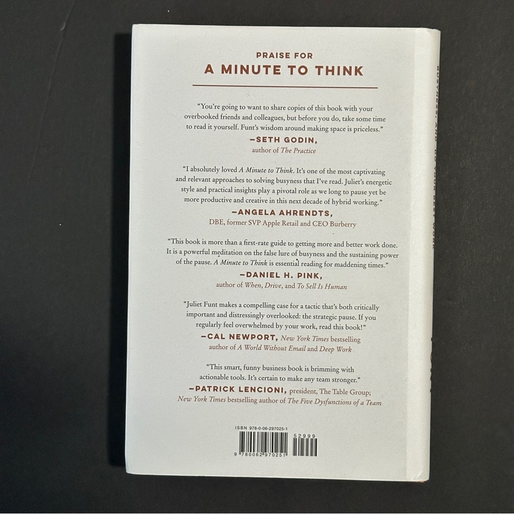 A Minute to Think by Juliet Funt | Business, Productivity | Hardcover Book - Picture 2 of 12
